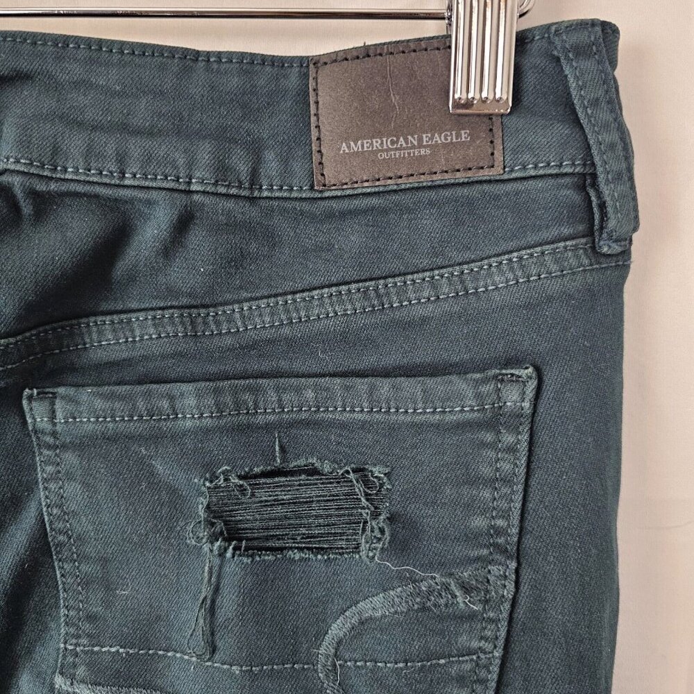 American Eagle Jegging Jeans Womens Size 4 Green Ne(x)t Level Stretch Hi Rise - Picture 11 of 12